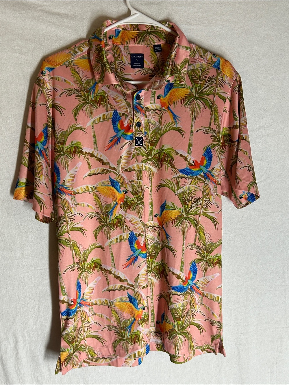 Tommy Bahama Pink Tropical Parrot & Palm Button-Down Shirt